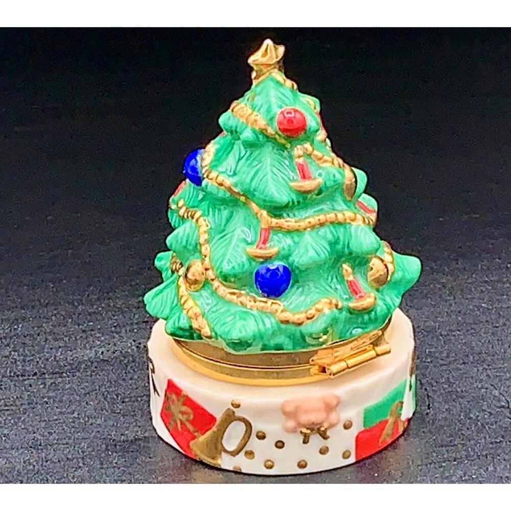 Lenox Christmas Tree Trinket Box Holiday Porcelain Hinged Keepsake - Picture 5 of 5